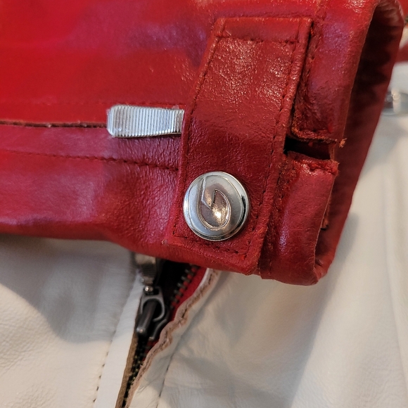 Hein Gericke Leather Motorcycle Jacket Red Black Protective Women's 14 / XL - Picture 7 of 11